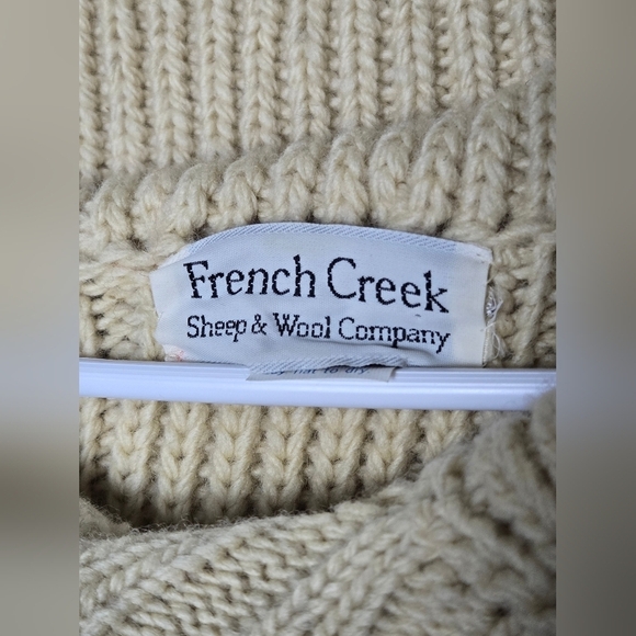 Men's Vintage French Creek Sheep & Wool 100% Virgin Wool Sweater, Size Medium - Picture 4 of 5
